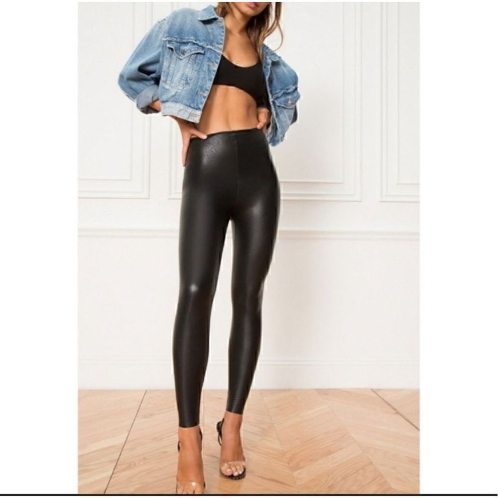 Commando Perfect Control Faux-Leather Legging Black Womens Medium
